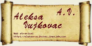 Aleksa Vujkovac vizit kartica